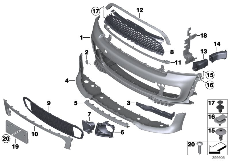 Front Grille Upper Chrome 51130417135 Compatible With Mini Cooper S (R55/R56) (2011-2014) Tag No.88