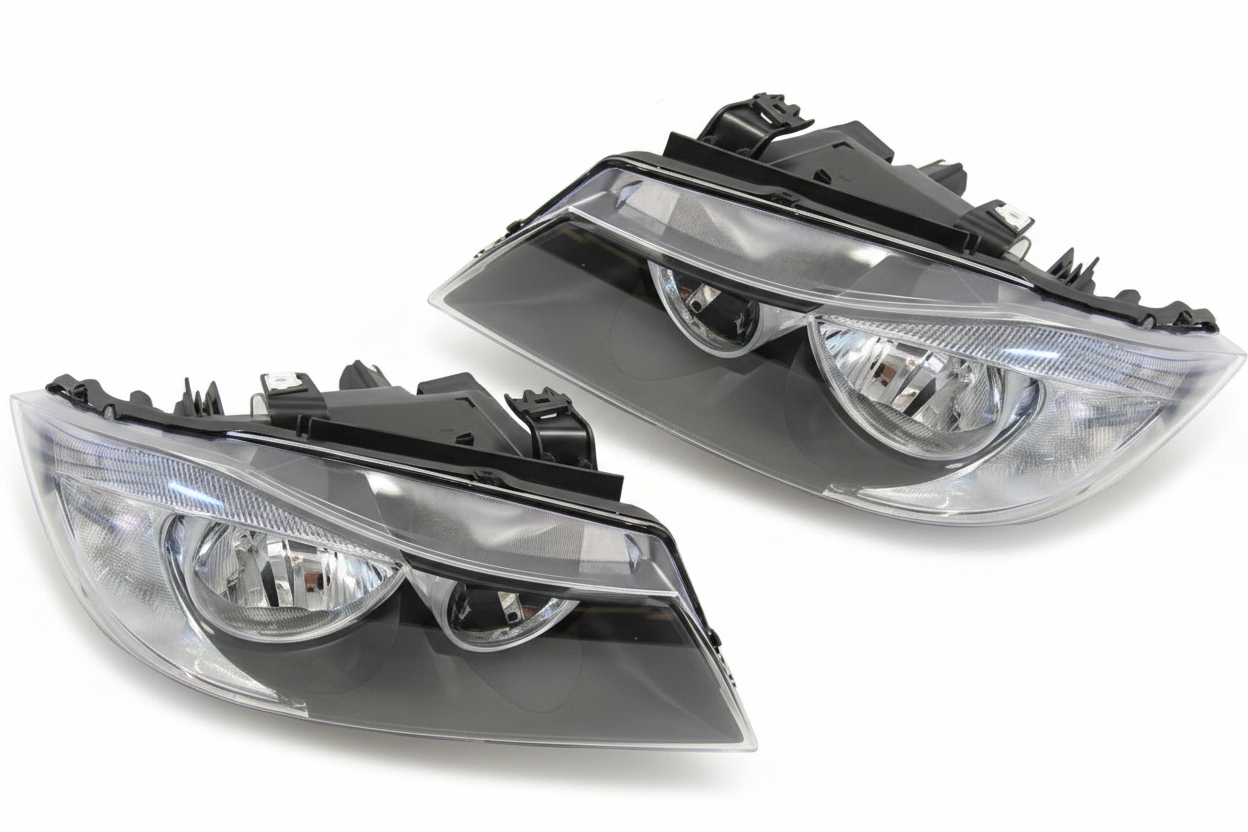 Headlight Headlamp Left & Right (Without Blaster) Compatible With BMW 3 Series E90 2005-2008 Helogen