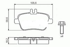 Rear Brake Pad A0064202320 2484801 2484803 P050091 Compatible With MERCEDES-BENZ A-CLASS W176 & B-CLASS Sports Tourer W246 & CLA Coupe C117 & GLA-CLASS X156