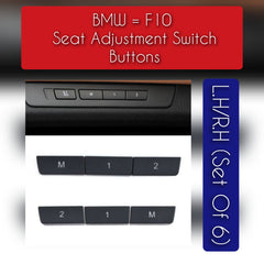 Seat Adjustment Buttons (Set Of 6 L.H & R.H) Compatible with BMW 5 Series F10