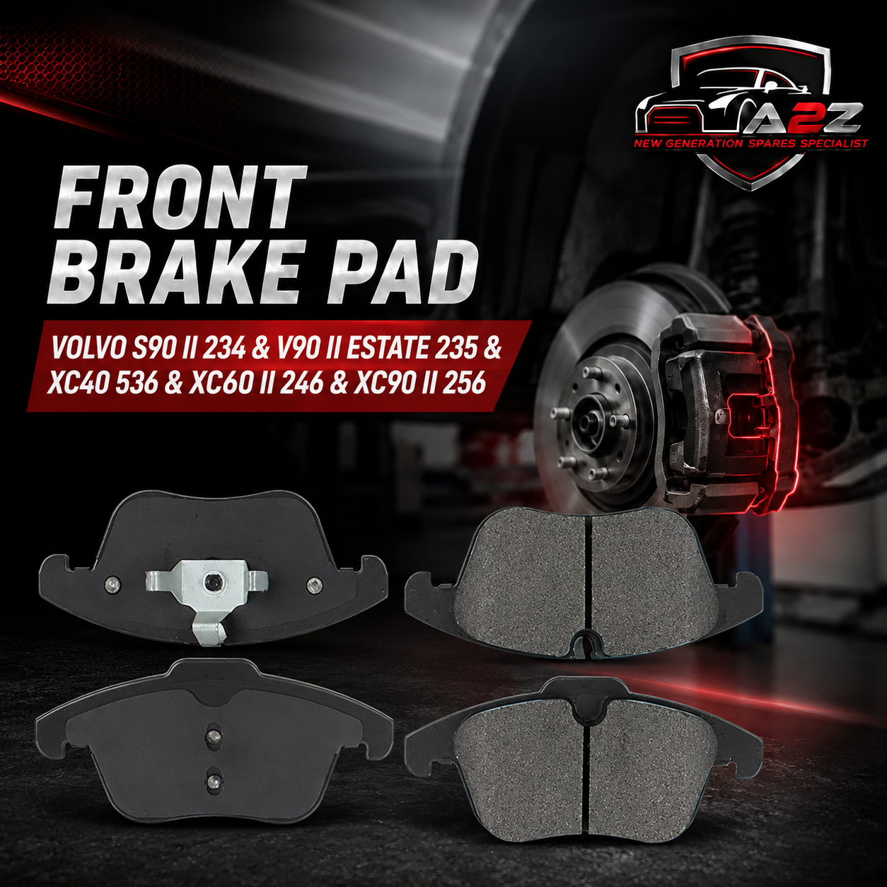 Front Brake Pad 31445975 2231701 P86027 Compatible With VOLVO S90 II 234 & V90 II Estate 235 & XC40 536 & XC60 II 246 & XC90 II 256