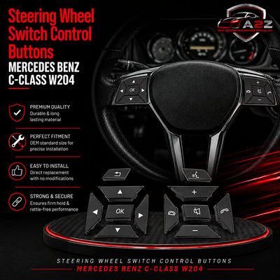 Brown-Square Steering Wheel Switch Control Buttons 2185400162 2185400262 Compatible with MERCEDES BENZ C-CLASS W204 & E-CLASS W212 & CLS C218