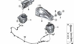 Engine Mounting Left 22118482771 Right 22118482772 Compatible With BMW X3 (G01)