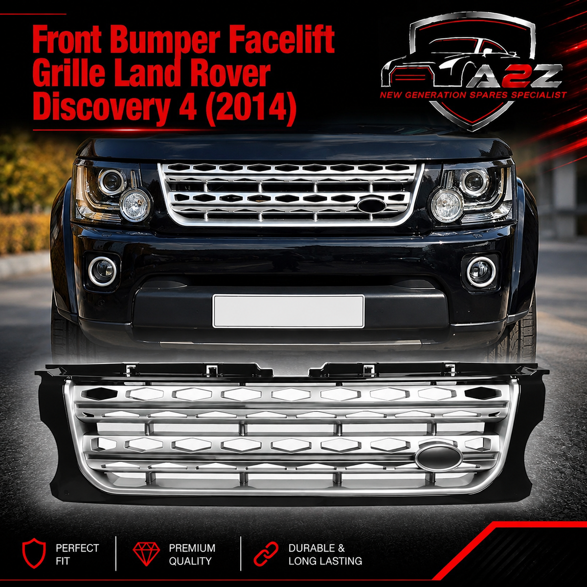Front Bumper Facelift Grille LR024301 Compatible With Land Rover Discovery 4 (2014)