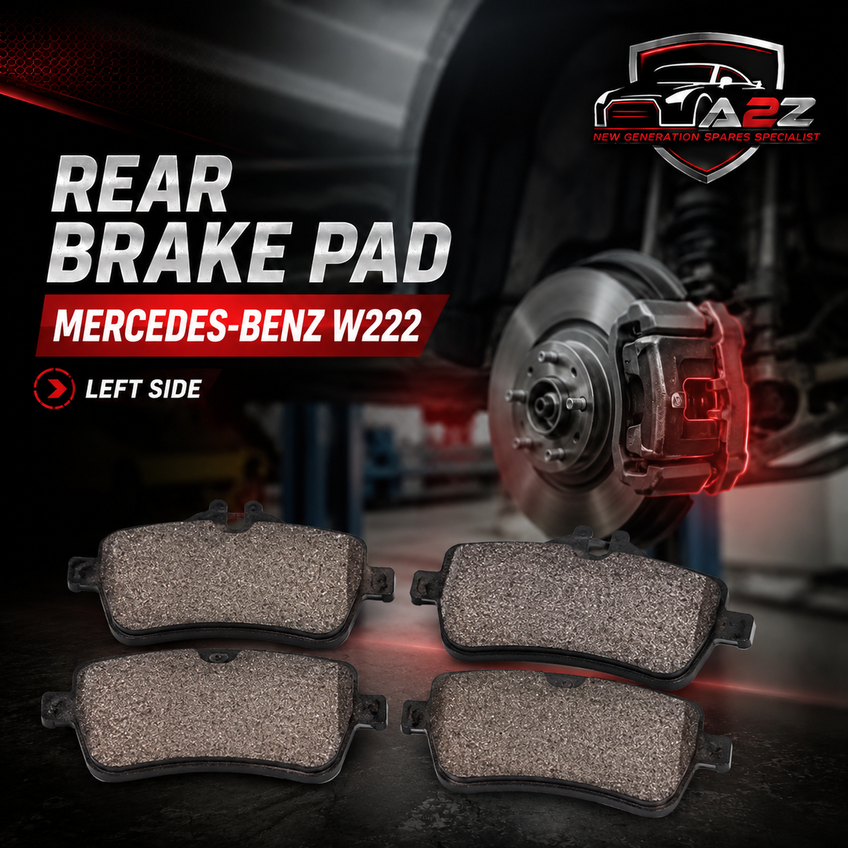 Rear Brake Pad A0064205720 2507103 2507101 P050117 Compatible With MERCEDES-BENZ S-CLASS W222