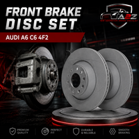 Front Brake Disc Set 4F0615601E Compatible With AUDI A6 C6 4F2