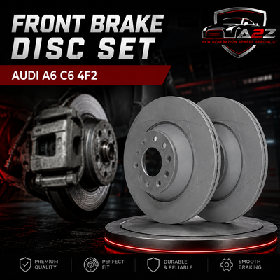 Front Brake Disc Set 4F0615601E Compatible With AUDI A6 C6 4F2