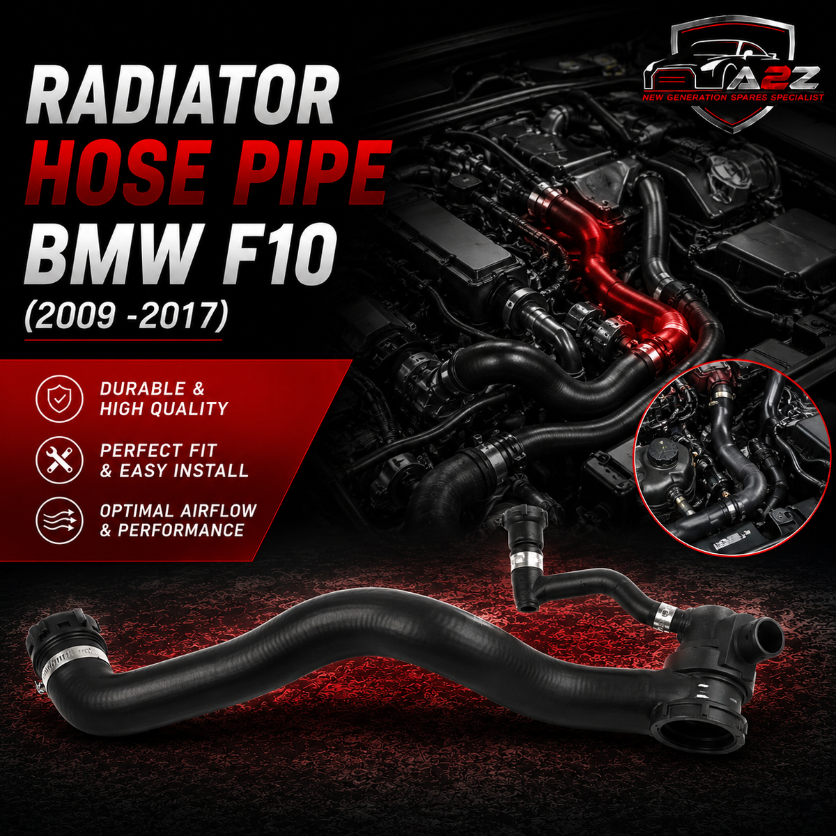 Radiator Hose Pipe 17127809818 For BMW 5 Series F10 Tag-H-102