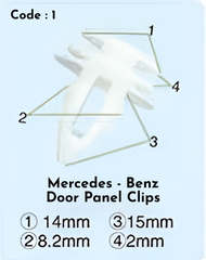 Door Panel Clips  (Set of 10) Compatible With Mercedce Benz