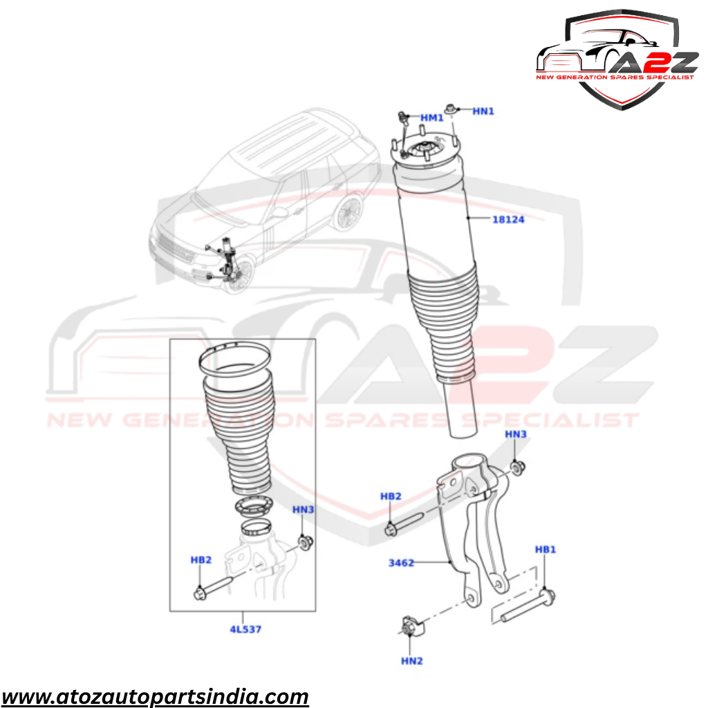 Front Right Air Suspension Shock Absorber Strut LR056924 Compatible With Land Rover Range Rover (L405)