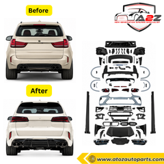 Complete Front & Rear Bumper Full Body Kit  Conversion Kit Compatible With BMW X5 F15 (2014-2018) To X5 G05 Lci 2023+ M Sports X5 Style Upgrade (Shipping Cost Not Included)