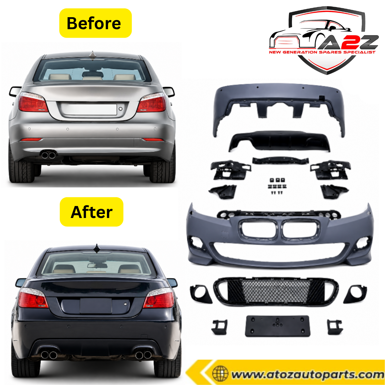 Complete Conversion Bumper Kit Compatible With BMW E60 New Upgrade to BMW E60 New MT(TAG NO.FRBK421) (Shipping Cost Not Included In Price)