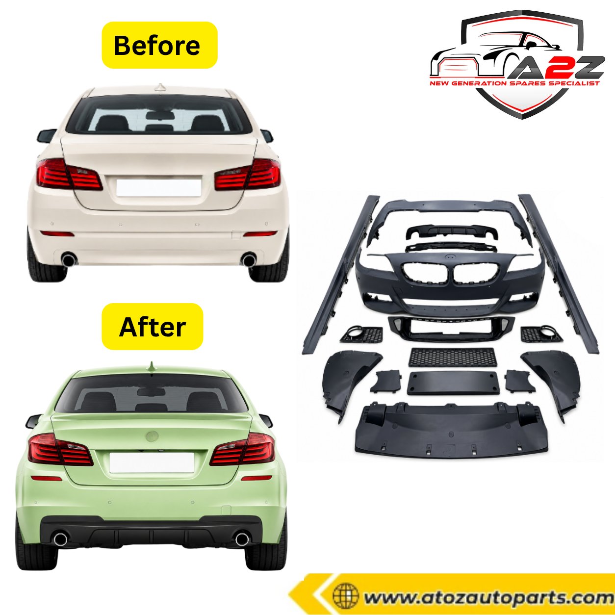 Complete Conversion Body Kit Compatible With BMW F10  Upgrade To BMW MT Style (TAG NO. FRBK424) (Shipping Cost Not Included)