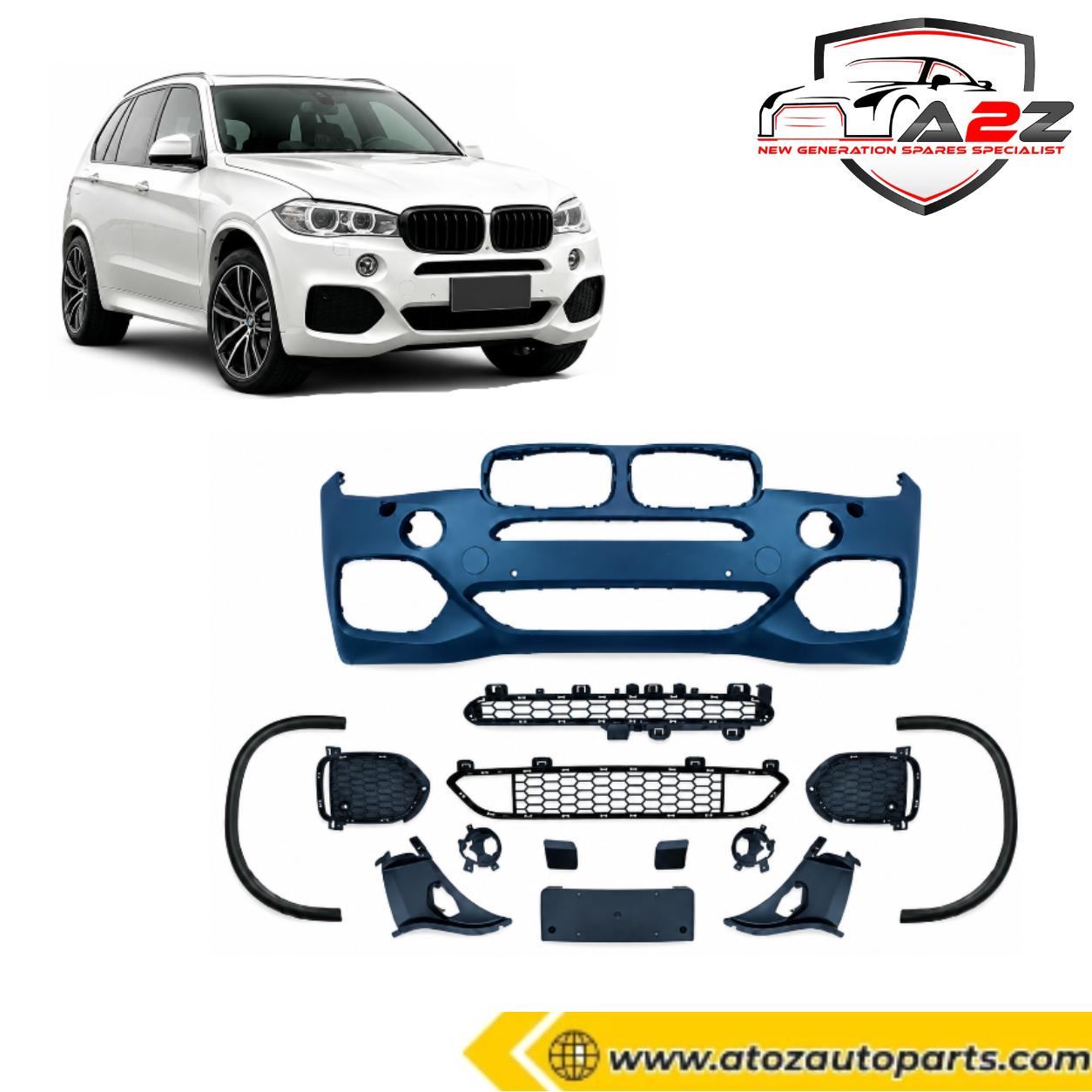 Front Bumper Body Kit Compatible with BMW BMW X5 F15 (2014-2019) To M Sport Mp M Performance M Sport Mt Upgrade | (Shipping Cost Not Included In Price)