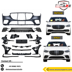 Front Bumper Kit Compatible With Mercedes Benz S Class W223 (2021-2025) Upgrade To Mercedes Benz AMG S450 (Shipping Cost Not Included In Price)