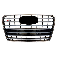 Glossy Black Original Show Grill (Silver + Black Show Grill) 4H0853651AB Compatible With Audi A8 (2015-2018) Quattro Tag No.113