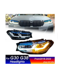 Complete Headlight Assy Set (Upgrade To F10 To G30) Have To Convert From F10 To G30 Compatible With BMW F10 (2011-17) Tag No.6