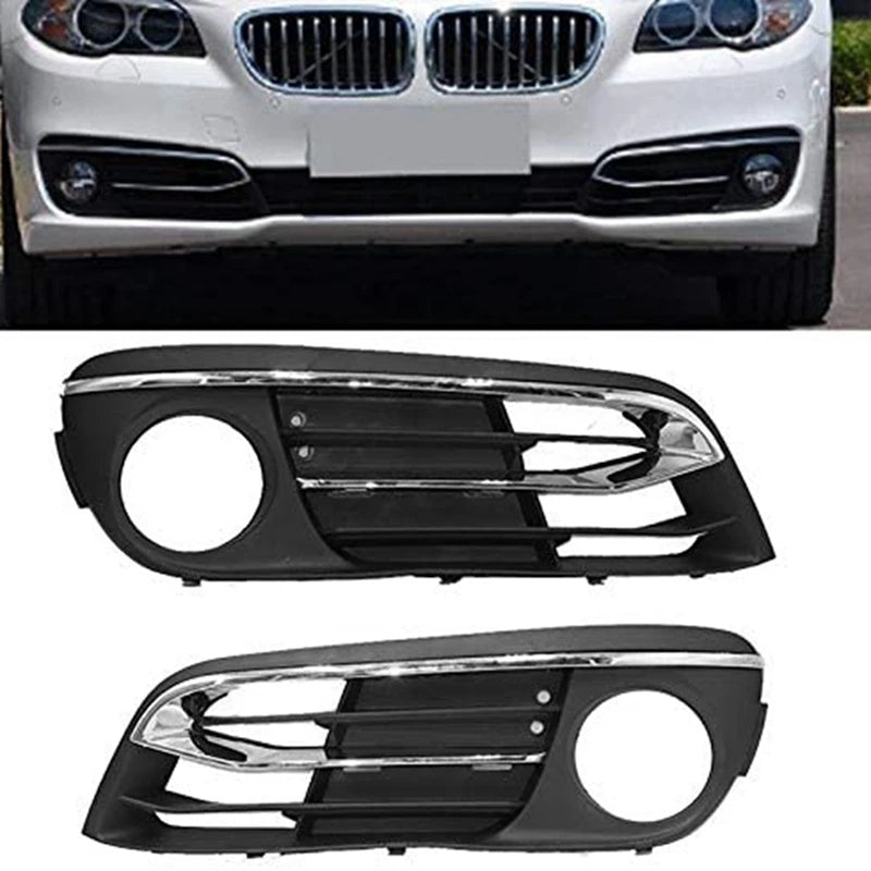 Fog Lamp Cover With Chrome Compatible With BMW 5 Series F10 2014-2016 Fog Lamp Cover With Chrome Left 51117342389 & Right 51117342390  Tag-FC-403