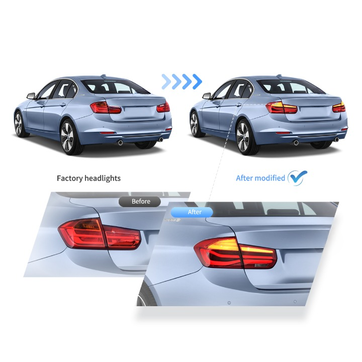Upgrade Complete Tail Light Assy Set ( Upgrade Normal To LCI Model) Plug And Play No Need To Change Bumper Compatible With BMW F30 (2012-15) Tag No.3