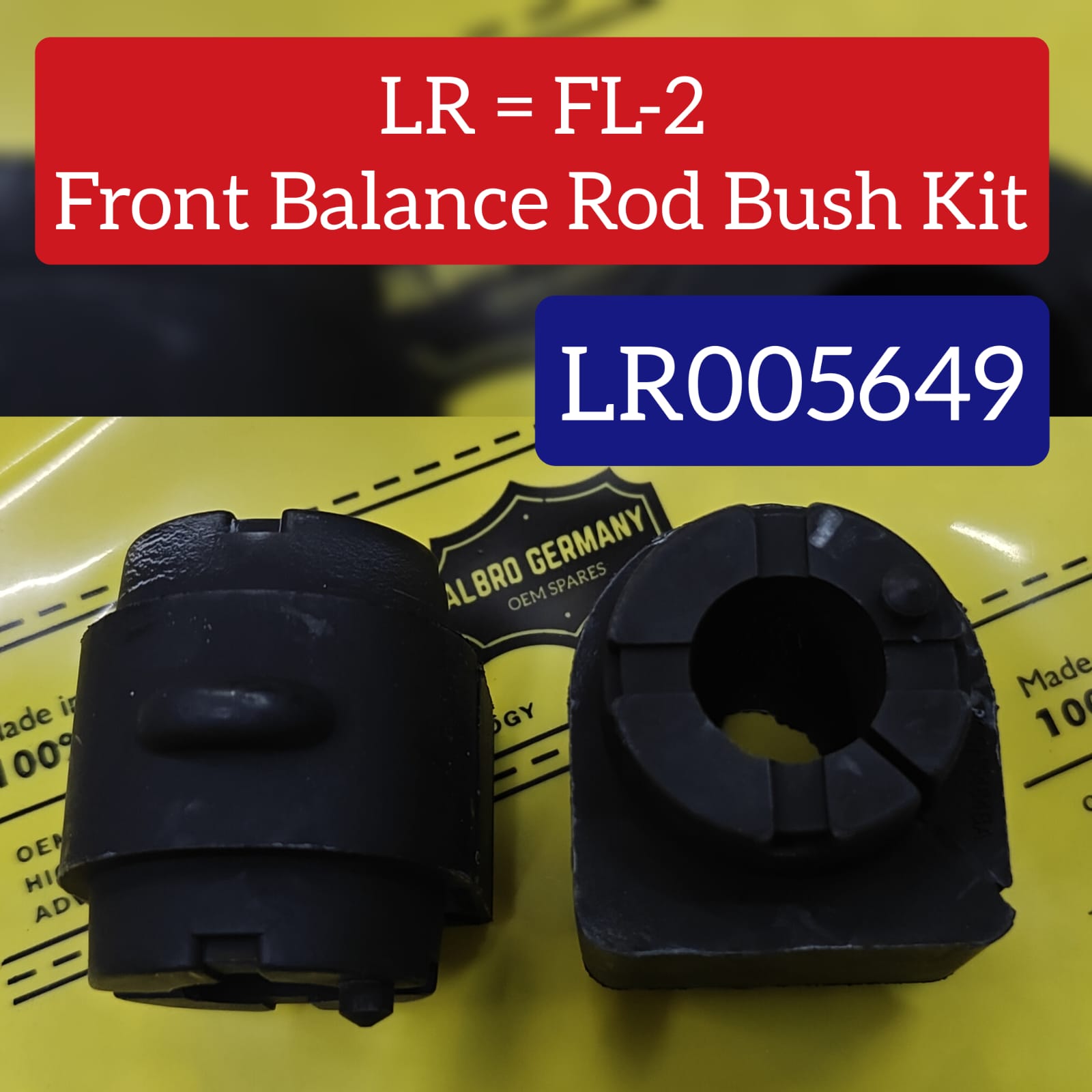 Front Stabilizer Sway Bar Bushing Kit LR005649 Compatible With LAND ROVER FREELANDER 2 (L359) | LR2