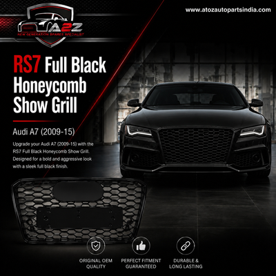 RS7 Full Black Honeycomb Show Grill Compatible With Audi = A7 (2009-15) Tag No.221