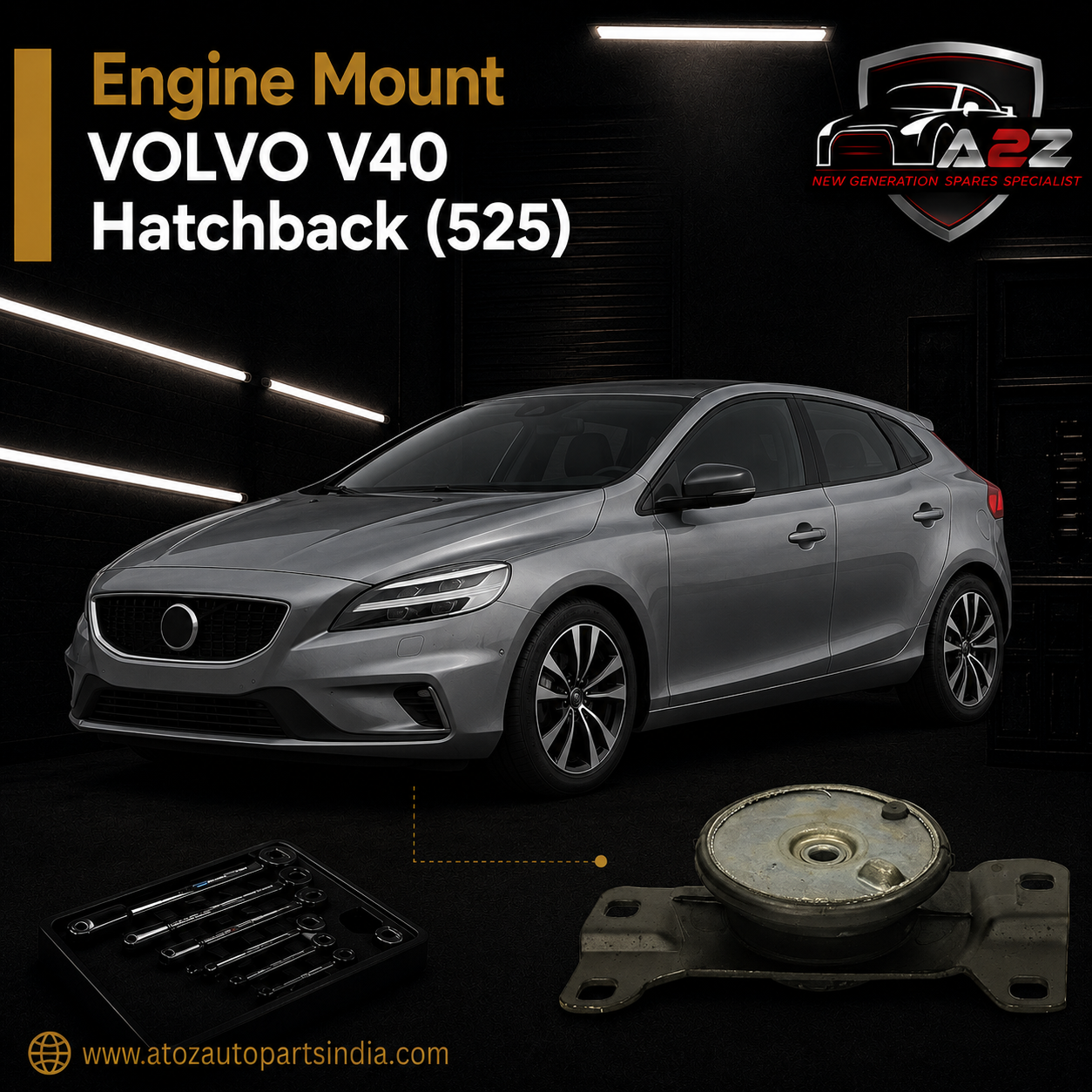 Engine Mount 585183 Compatible with VOLVO V40 Hatchback (525)