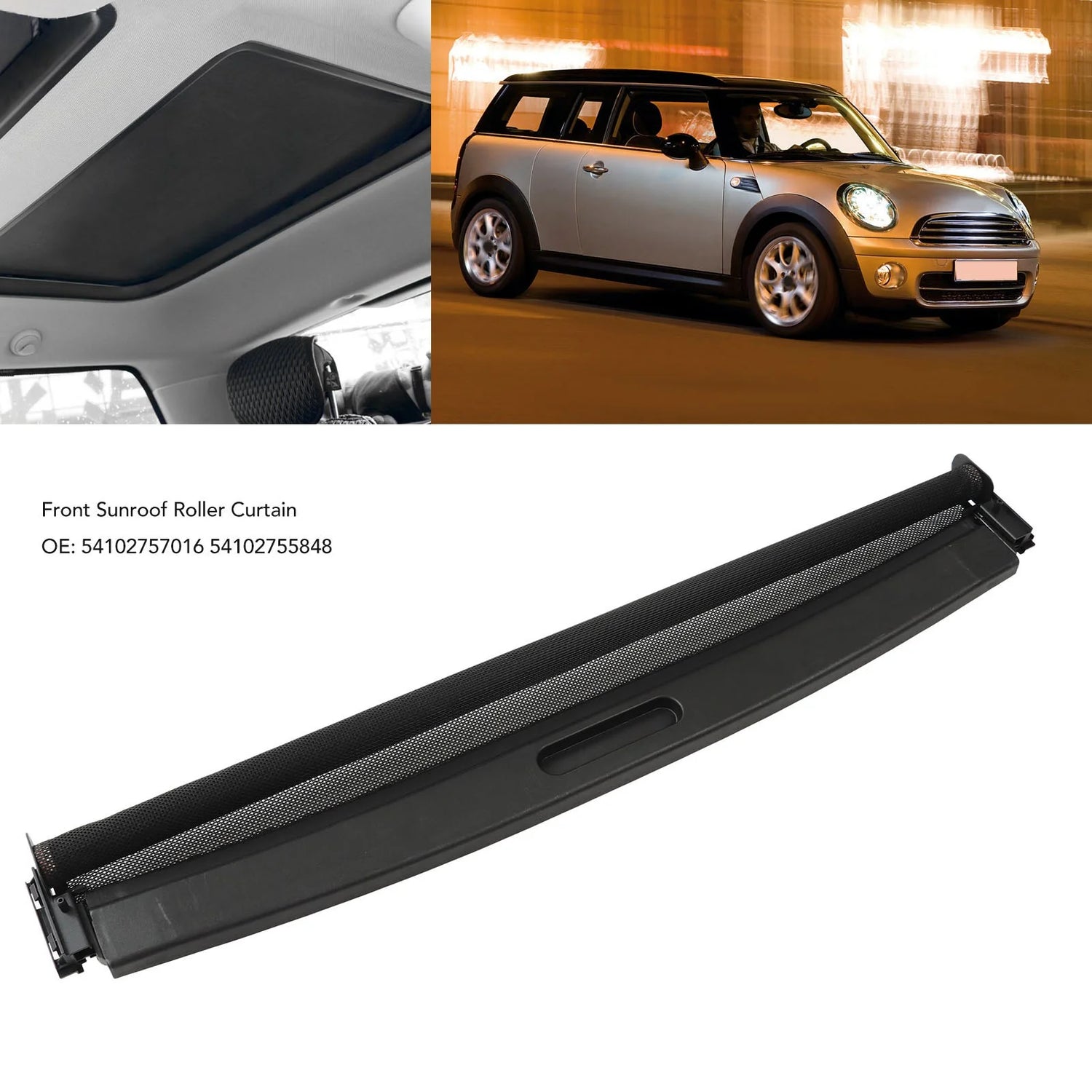 Front Sunroof Sunshade Cover Assembly 54102757016 54102755848 54102755849 Compatible with Mini Cooper R55 R56 2007-2016