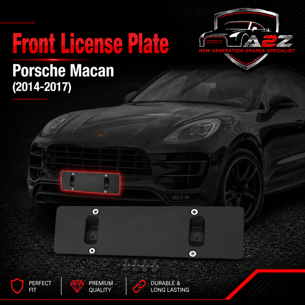Front License Plate 95B807287 Compatible With Porsche Macan (2014-2017) Tag No.522