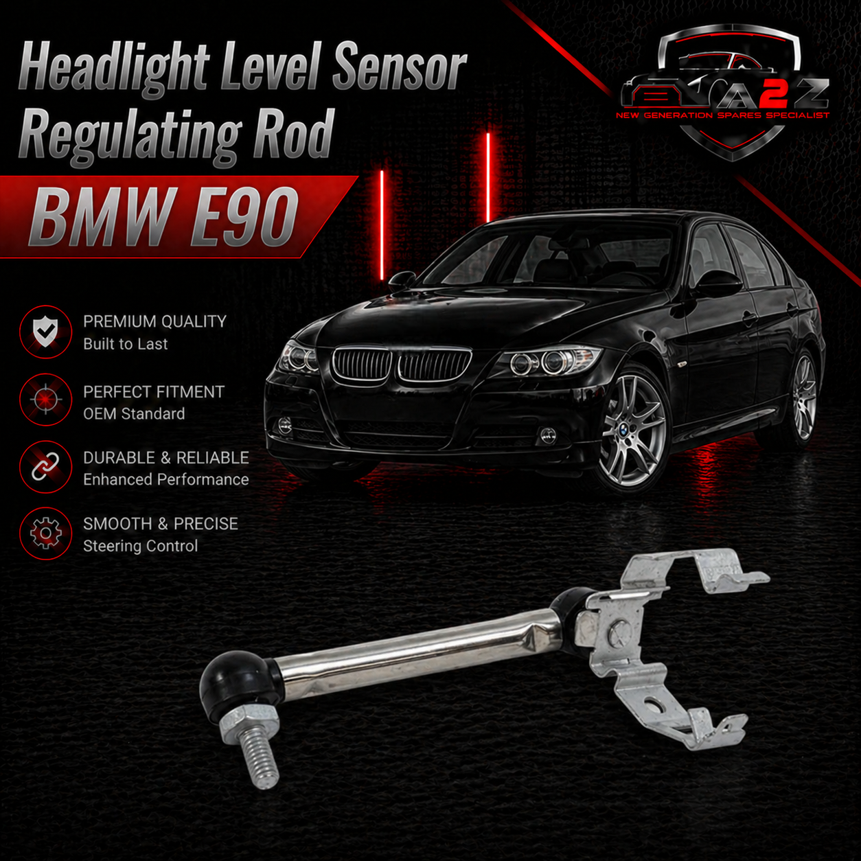 Headlight Level Sensor Regulating Rod (Short) 37146763733 Compatible With BMW E90