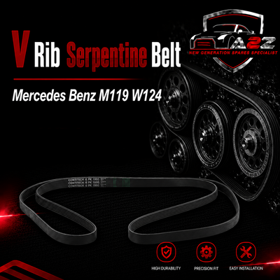 V-ribbed Serpentine Belt 0109979992 Compatible With Mercedes Benz M119 W124