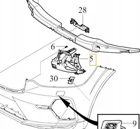 Front Bumper Brackets Set Left 32234931 Right 32234932 Compatible With VOLVO XC60 II (246) Tag No.2605