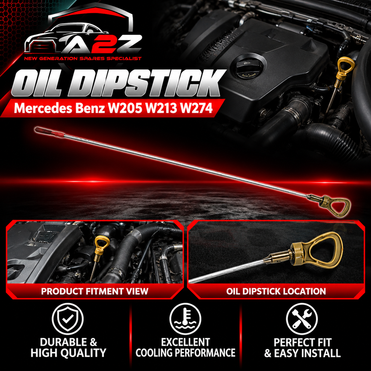 Oil Dipstick 2740107306 2740109010 Compatible With  Mercedes Benz W205 W213 W274