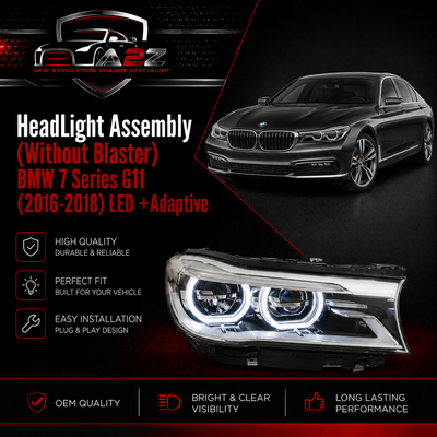 Headlight Headlamp Left 63117408709  & Right  63117408710  (Without Blaster) Compatible With BMW 7 Series G11  (2016-2018) LED +Adaptive