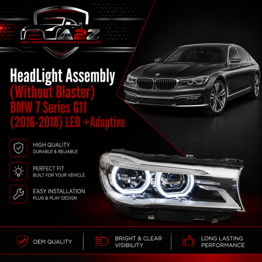 Headlight Headlamp Left 63117408709  & Right  63117408710  (Without Blaster) Compatible With BMW 7 Series G11  (2016-2018) LED +Adaptive