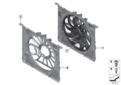 Engine Radiator Cooling Fan Assembly 17428576513 Compatible With BMW 5 Series (G30, F90) 6 Gran Turismo (G32) & 7 Series (G11, G12) & 8 Gran Coupe (G16, F93)
