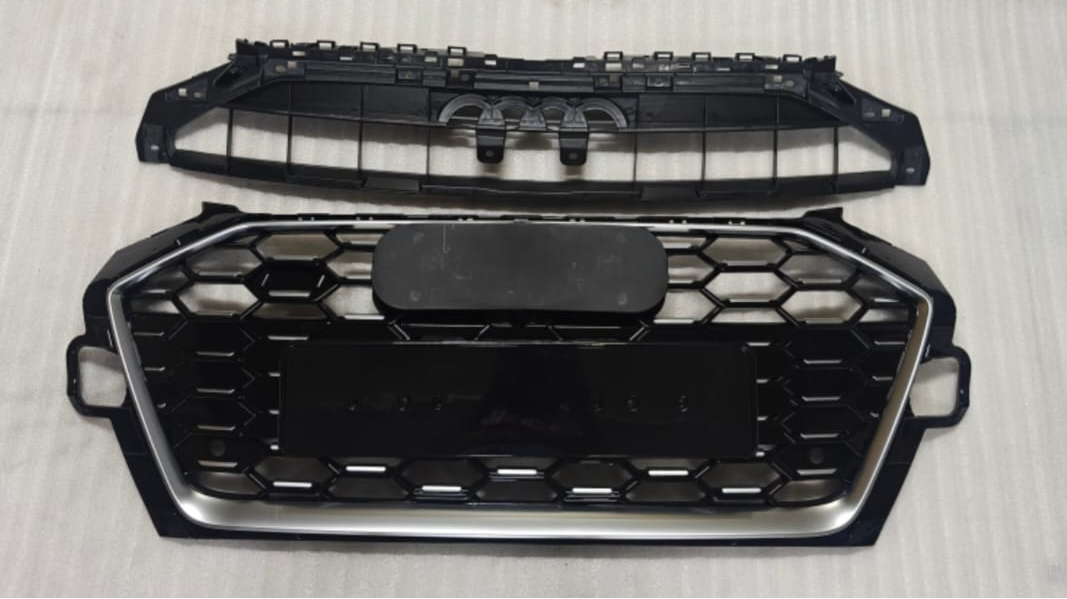 RS4 Black And Chrome Honeycomb Show Grill Compatible With Audi = A4 (2020-24) Tag No.35