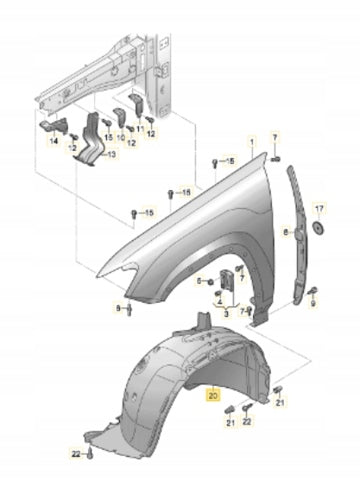Front Right Fender Liner 3CN805912D Compatible With Volkswagen Atlas (2020-23)
