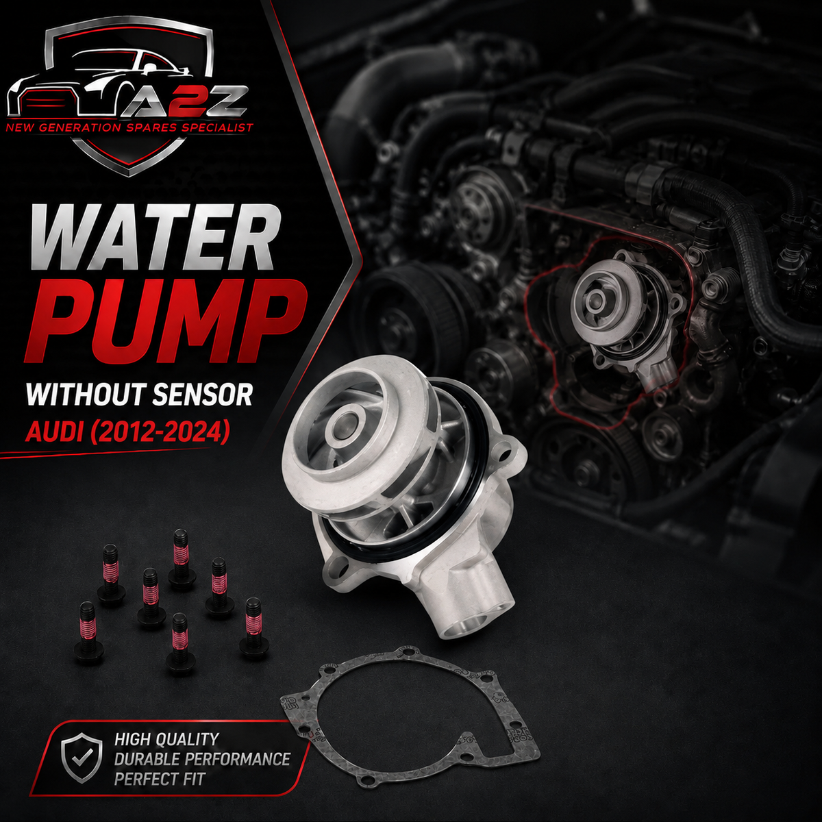 Water Pump  Without Sensor 04L121011  Compatible With AUDi Tag-W-17
