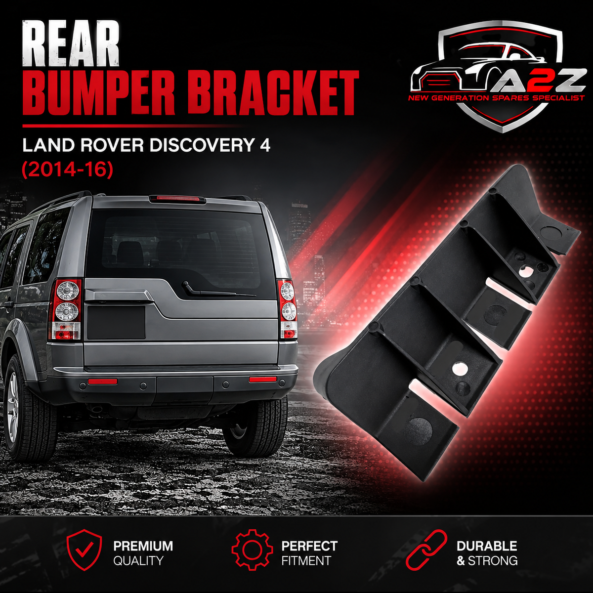 Rear Bumper Bracket Left DQL000091 & Right DQL000081 Compatible With Land Rover Discovery 4 2014-16