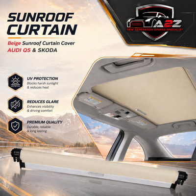 Beige Sunroof Curtain Cover 1K9877307 Compatible With AUDI Q5 (8RB) & SKODA YETI (5L)
