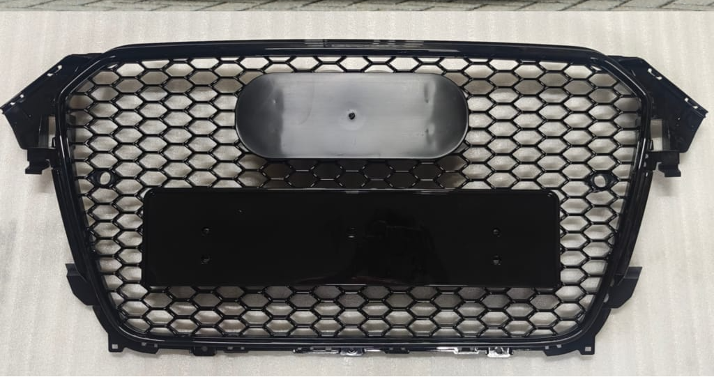 RS4 Full Black Honeycomb Show Grill Compatible With Audi A4 B8 Facelift (2013-16) Tag No.14