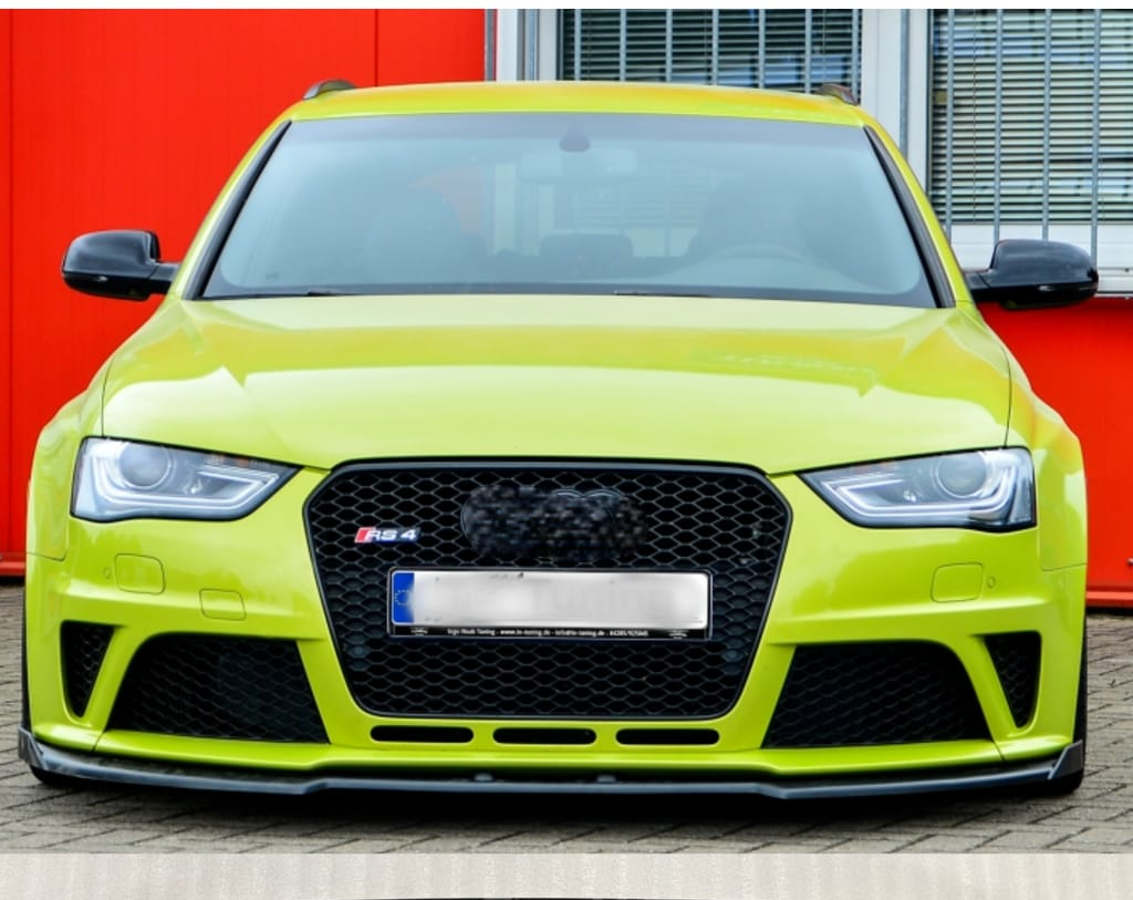 RS4 Full Black Honeycomb Show Grill Compatible With Audi A4 B8 Facelift (2013-16) Tag No.14
