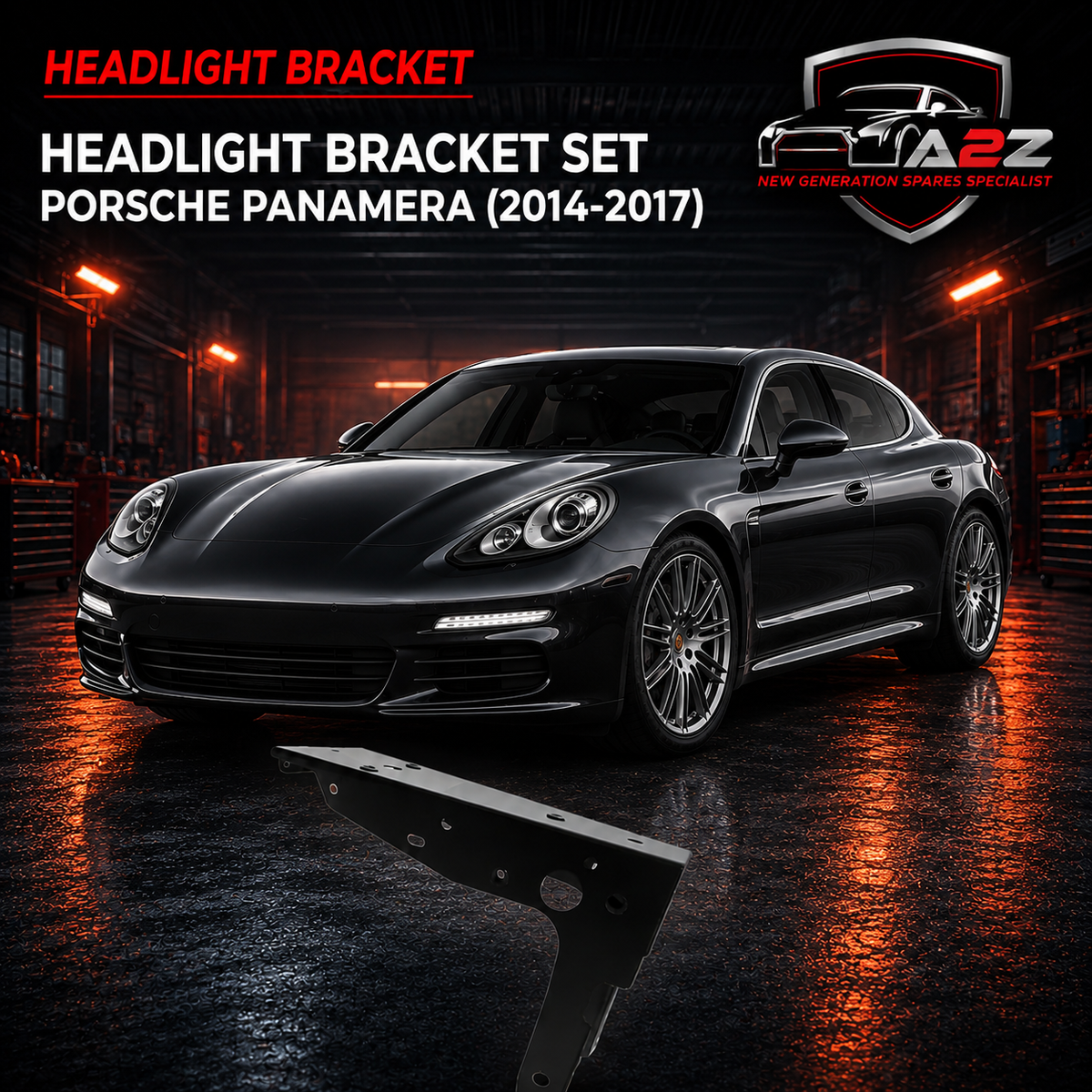 Headlight Bracket Set Right 97050435605 & Left 97050435505 Compatible With Porsche Panamera (2014-2017) Tag No.222
