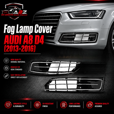 Fog Lamp Cover Compatible With AUDI A8 D4 2013-2016 Fog Lamp Cover Left 4H0807679AA & Right 4H0807680AA Tag-FC-63