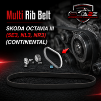 Multi Rib Belt 6PK1026 04L260849C Compatible With SKODA OCTAVIA III (5E3, NL3, NR3) (CONTINENTAL)