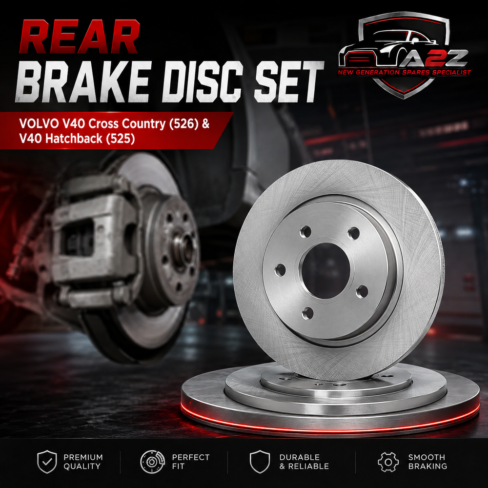 Rear Brake Disc Set 31341645 31341646 Compatible With VOLVO V40 Cross Country (526) & V40 Hatchback (525)