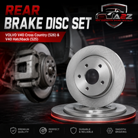 Rear Brake Disc Set 31341645 31341646 Compatible With VOLVO V40 Cross Country (526) & V40 Hatchback (525)