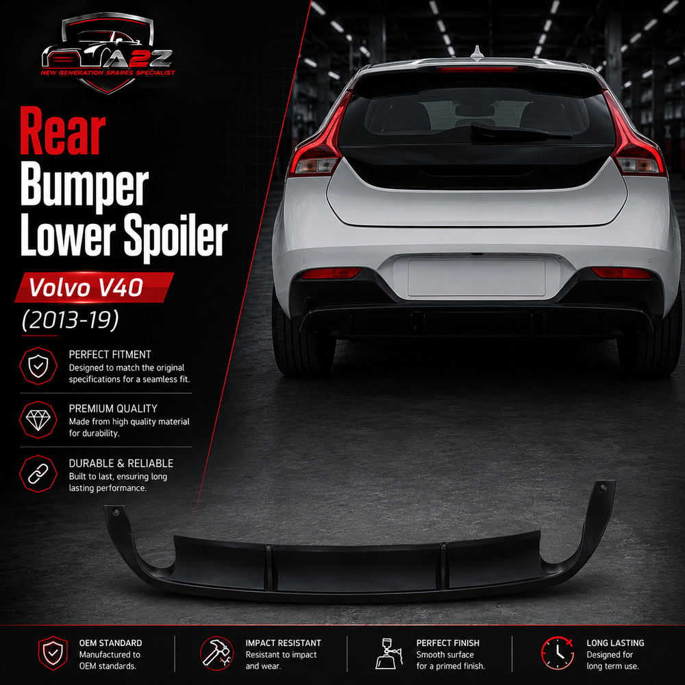 Rear Bumper Lower Spoiler 31283761 Compatible With Volvo V40 (2013-19)