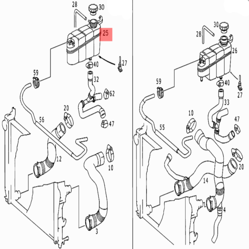Coolant Bottle 2205000049 A2205000049 Compatible With MERCEDES-BENZ S-CLASS W220 Tag-B-01