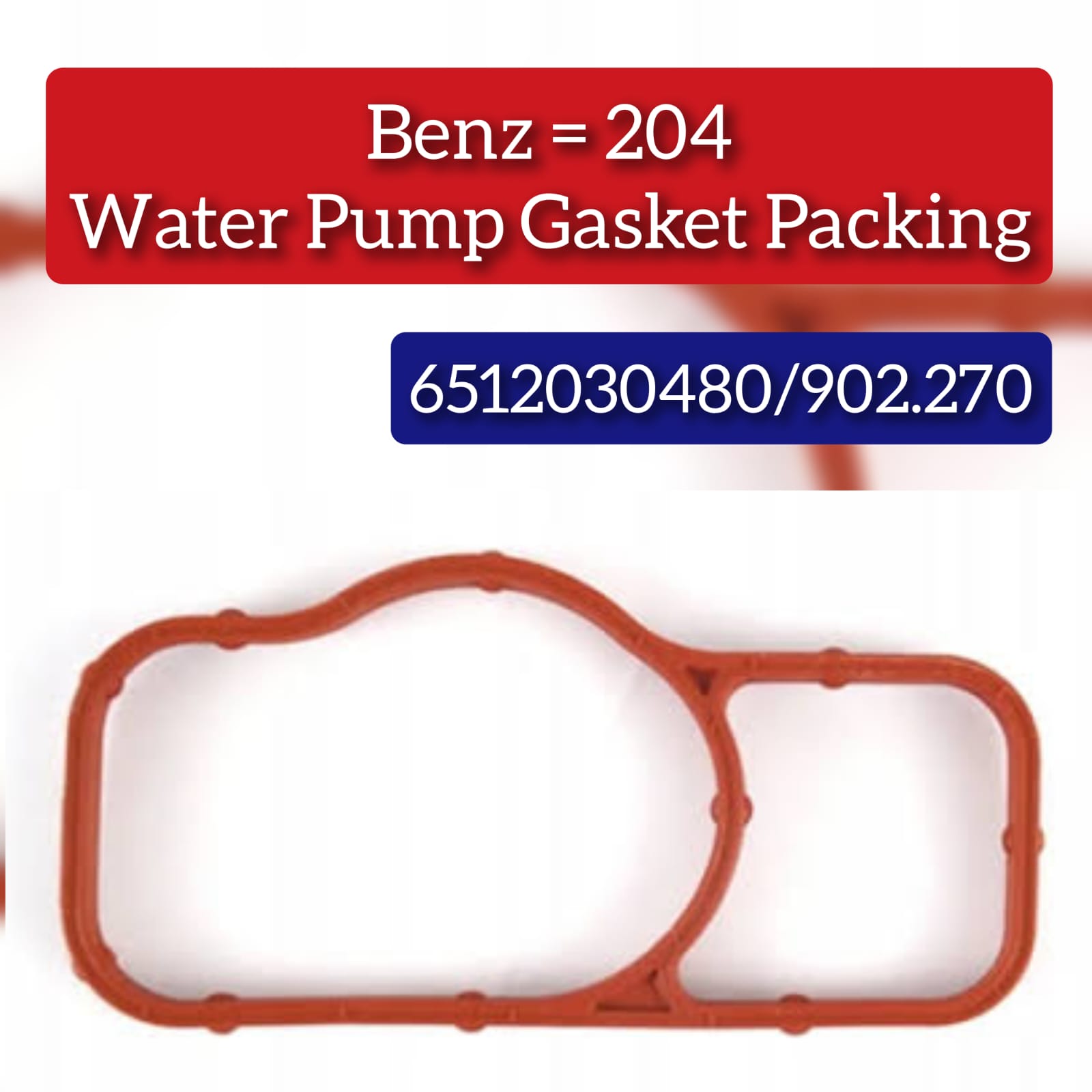 WATER PUMP PACKING (Gasket) 902.270 6512030480 Compatible With Mercedes-Benz C-CLASS (W204) CLS (C218) E-CLASS (W212) GLE (W166) M-CLASS (W166) V-CLASS (W447) | VALENTE